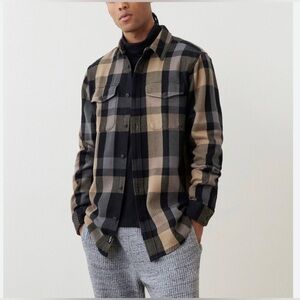 Roots button up flannel plaid shirt.